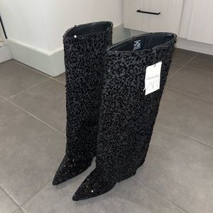 Zara Sequin Boots